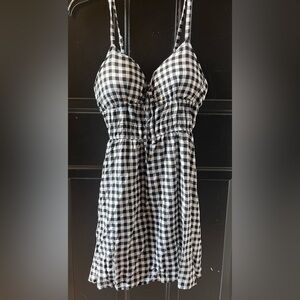 Black and White Checkered Mini Dress